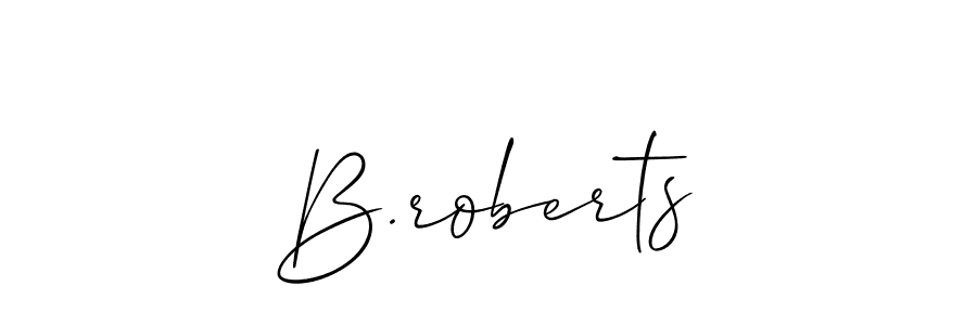 The best way (Allison_Script) to make a short signature is to pick only two or three words in your name. The name B.roberts include a total of six letters. For converting this name. B.roberts signature style 2 images and pictures png