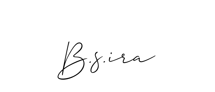 Design your own signature with our free online signature maker. With this signature software, you can create a handwritten (Allison_Script) signature for name B.s.ira. B.s.ira signature style 2 images and pictures png