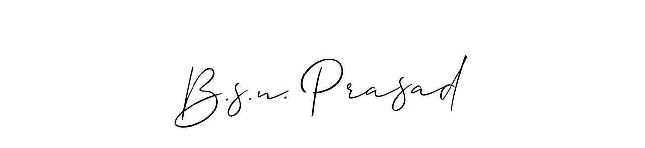 Design your own signature with our free online signature maker. With this signature software, you can create a handwritten (Allison_Script) signature for name B.s.n. Prasad. B.s.n. Prasad signature style 2 images and pictures png