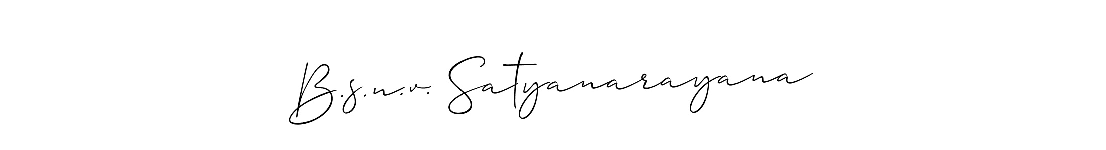 Make a short B.s.n.v. Satyanarayana signature style. Manage your documents anywhere anytime using Allison_Script. Create and add eSignatures, submit forms, share and send files easily. B.s.n.v. Satyanarayana signature style 2 images and pictures png