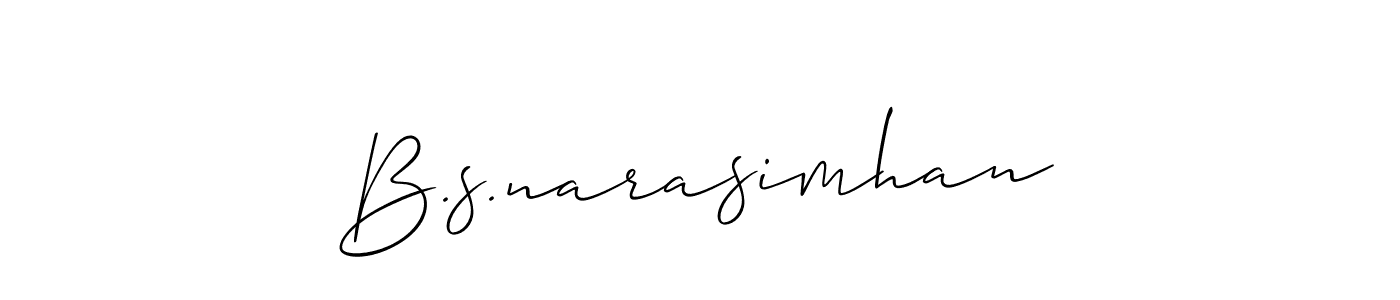 Create a beautiful signature design for name B.s.narasimhan. With this signature (Allison_Script) fonts, you can make a handwritten signature for free. B.s.narasimhan signature style 2 images and pictures png