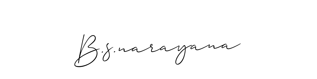 Design your own signature with our free online signature maker. With this signature software, you can create a handwritten (Allison_Script) signature for name B.s.narayana. B.s.narayana signature style 2 images and pictures png