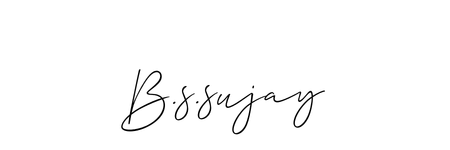 Also You can easily find your signature by using the search form. We will create B.s.sujay name handwritten signature images for you free of cost using Allison_Script sign style. B.s.sujay signature style 2 images and pictures png