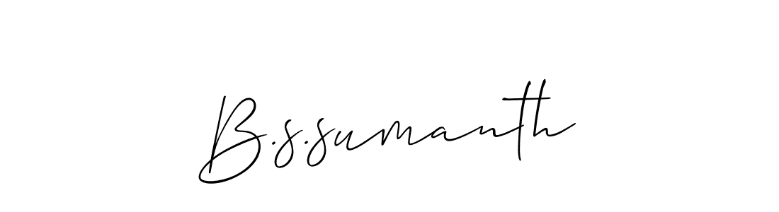 Design your own signature with our free online signature maker. With this signature software, you can create a handwritten (Allison_Script) signature for name B.s.sumanth. B.s.sumanth signature style 2 images and pictures png