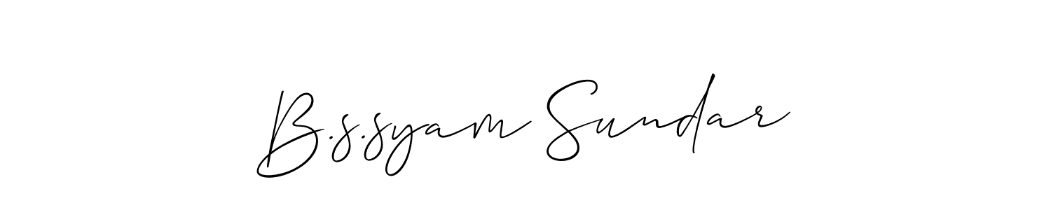 Best and Professional Signature Style for B.s.syam Sundar. Allison_Script Best Signature Style Collection. B.s.syam Sundar signature style 2 images and pictures png