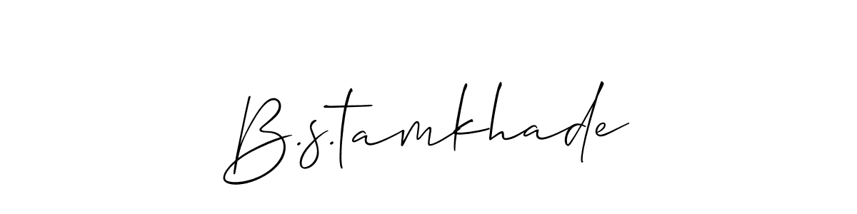 How to Draw B.s.tamkhade signature style? Allison_Script is a latest design signature styles for name B.s.tamkhade. B.s.tamkhade signature style 2 images and pictures png