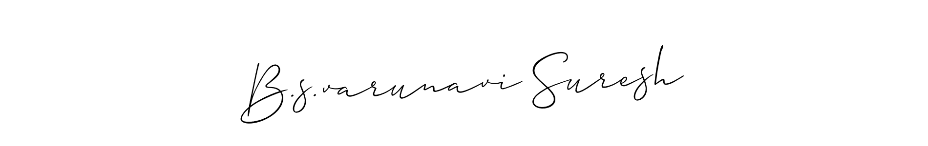 How to Draw B.s.varunavi Suresh signature style? Allison_Script is a latest design signature styles for name B.s.varunavi Suresh. B.s.varunavi Suresh signature style 2 images and pictures png