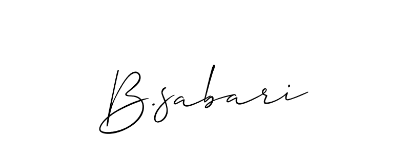 Make a beautiful signature design for name B.sabari. With this signature (Allison_Script) style, you can create a handwritten signature for free. B.sabari signature style 2 images and pictures png