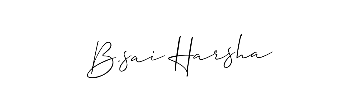 Create a beautiful signature design for name B.sai Harsha. With this signature (Allison_Script) fonts, you can make a handwritten signature for free. B.sai Harsha signature style 2 images and pictures png