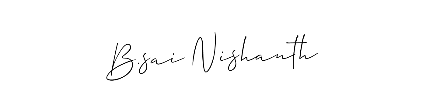 Design your own signature with our free online signature maker. With this signature software, you can create a handwritten (Allison_Script) signature for name B.sai Nishanth. B.sai Nishanth signature style 2 images and pictures png