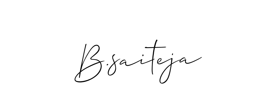 if you are searching for the best signature style for your name B.saiteja. so please give up your signature search. here we have designed multiple signature styles  using Allison_Script. B.saiteja signature style 2 images and pictures png