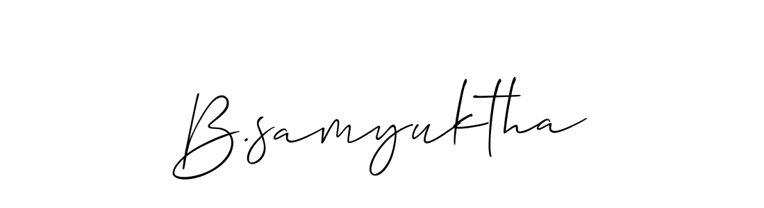 You should practise on your own different ways (Allison_Script) to write your name (B.samyuktha) in signature. don't let someone else do it for you. B.samyuktha signature style 2 images and pictures png