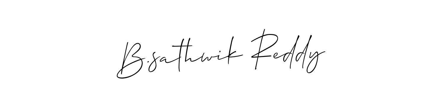Make a short B.sathwik Reddy signature style. Manage your documents anywhere anytime using Allison_Script. Create and add eSignatures, submit forms, share and send files easily. B.sathwik Reddy signature style 2 images and pictures png
