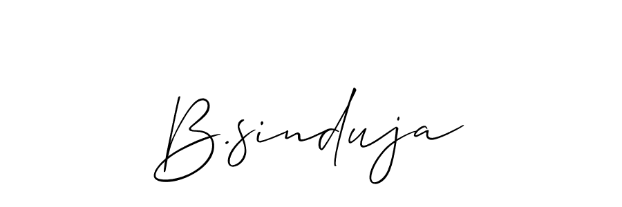 if you are searching for the best signature style for your name B.sinduja. so please give up your signature search. here we have designed multiple signature styles  using Allison_Script. B.sinduja signature style 2 images and pictures png