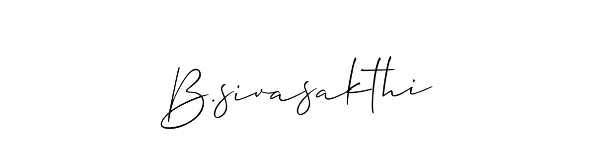 How to Draw B.sivasakthi signature style? Allison_Script is a latest design signature styles for name B.sivasakthi. B.sivasakthi signature style 2 images and pictures png