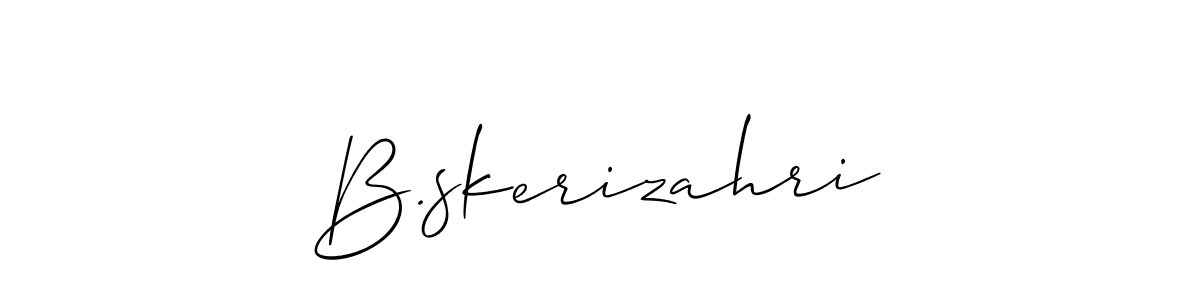 How to Draw B.skerizahri signature style? Allison_Script is a latest design signature styles for name B.skerizahri. B.skerizahri signature style 2 images and pictures png