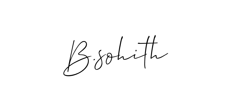 Create a beautiful signature design for name B.sohith. With this signature (Allison_Script) fonts, you can make a handwritten signature for free. B.sohith signature style 2 images and pictures png