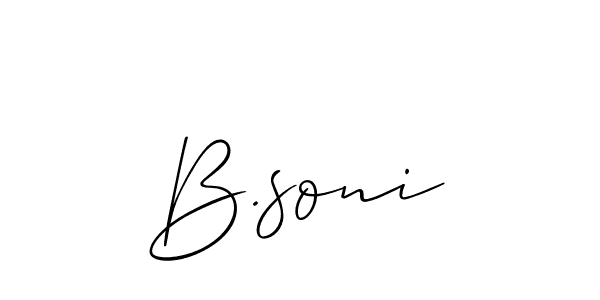 Also we have B.soni name is the best signature style. Create professional handwritten signature collection using Allison_Script autograph style. B.soni signature style 2 images and pictures png