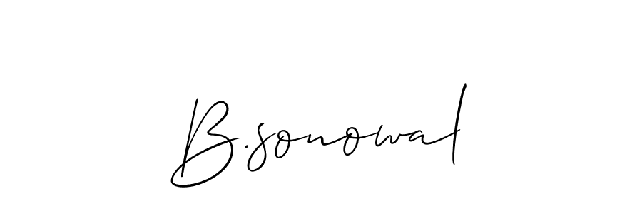 The best way (Allison_Script) to make a short signature is to pick only two or three words in your name. The name B.sonowal include a total of six letters. For converting this name. B.sonowal signature style 2 images and pictures png