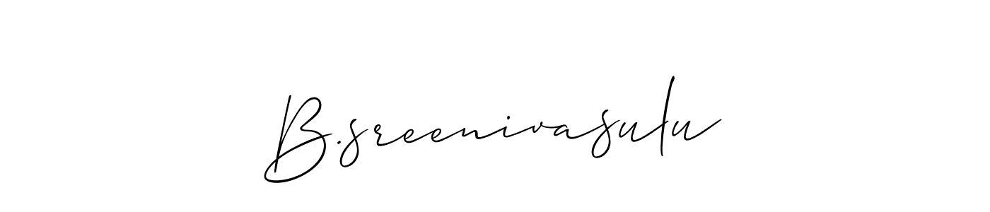 Use a signature maker to create a handwritten signature online. With this signature software, you can design (Allison_Script) your own signature for name B.sreenivasulu. B.sreenivasulu signature style 2 images and pictures png