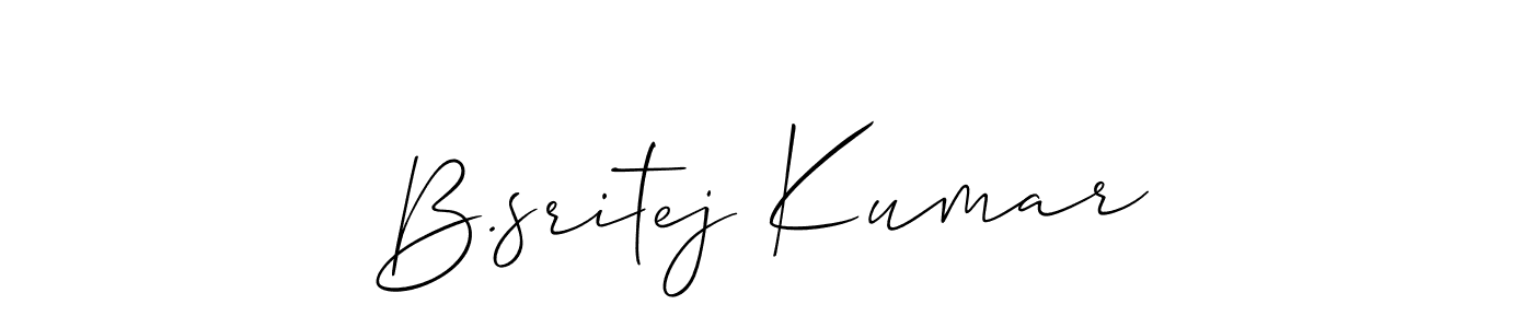 if you are searching for the best signature style for your name B.sritej Kumar. so please give up your signature search. here we have designed multiple signature styles  using Allison_Script. B.sritej Kumar signature style 2 images and pictures png