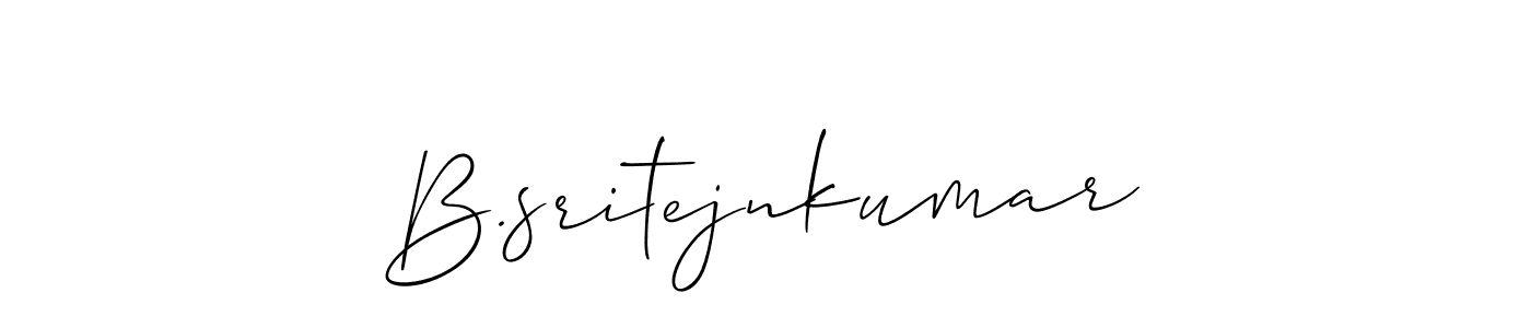 Also we have B.sritejnkumar name is the best signature style. Create professional handwritten signature collection using Allison_Script autograph style. B.sritejnkumar signature style 2 images and pictures png