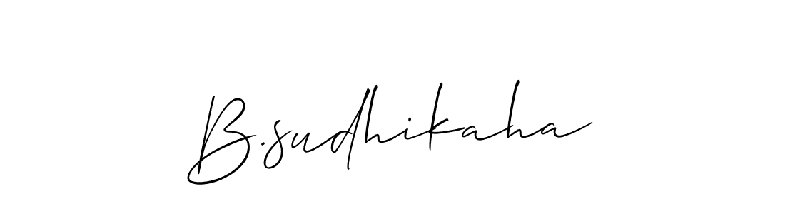 Make a short B.sudhikaha signature style. Manage your documents anywhere anytime using Allison_Script. Create and add eSignatures, submit forms, share and send files easily. B.sudhikaha signature style 2 images and pictures png