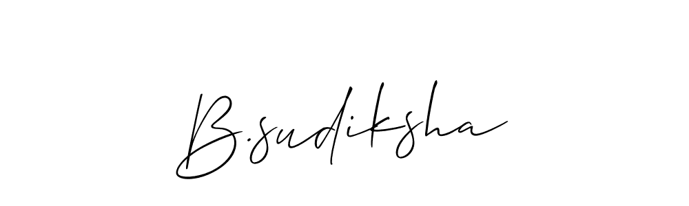 You should practise on your own different ways (Allison_Script) to write your name (B.sudiksha) in signature. don't let someone else do it for you. B.sudiksha signature style 2 images and pictures png