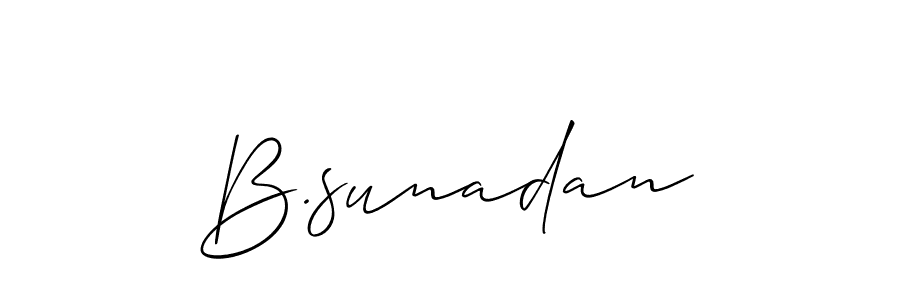 if you are searching for the best signature style for your name B.sunadan. so please give up your signature search. here we have designed multiple signature styles  using Allison_Script. B.sunadan signature style 2 images and pictures png