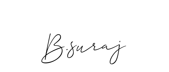 Allison_Script is a professional signature style that is perfect for those who want to add a touch of class to their signature. It is also a great choice for those who want to make their signature more unique. Get B.suraj name to fancy signature for free. B.suraj signature style 2 images and pictures png