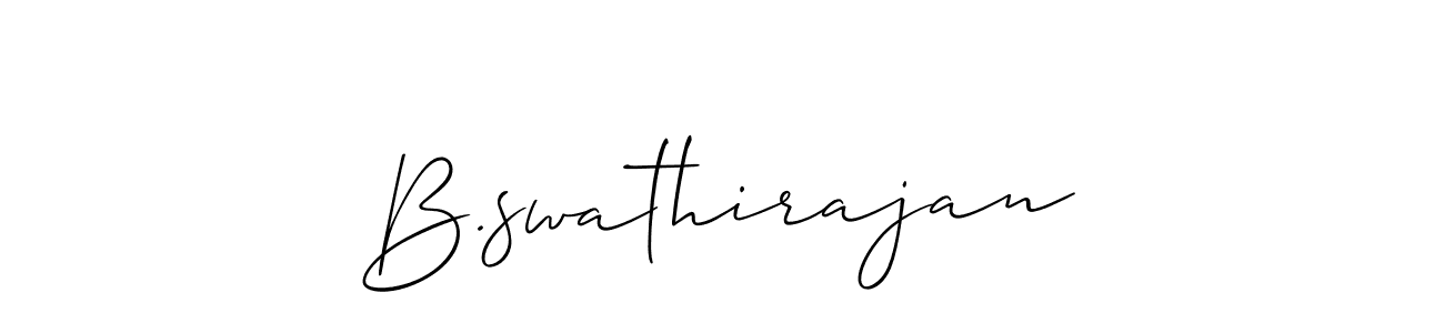 Also we have B.swathirajan name is the best signature style. Create professional handwritten signature collection using Allison_Script autograph style. B.swathirajan signature style 2 images and pictures png