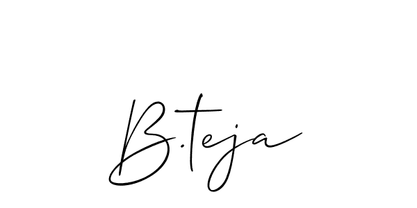 How to make B.teja name signature. Use Allison_Script style for creating short signs online. This is the latest handwritten sign. B.teja signature style 2 images and pictures png