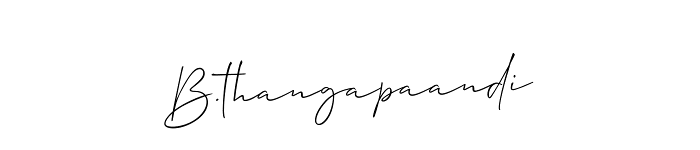 It looks lik you need a new signature style for name B.thangapaandi. Design unique handwritten (Allison_Script) signature with our free signature maker in just a few clicks. B.thangapaandi signature style 2 images and pictures png