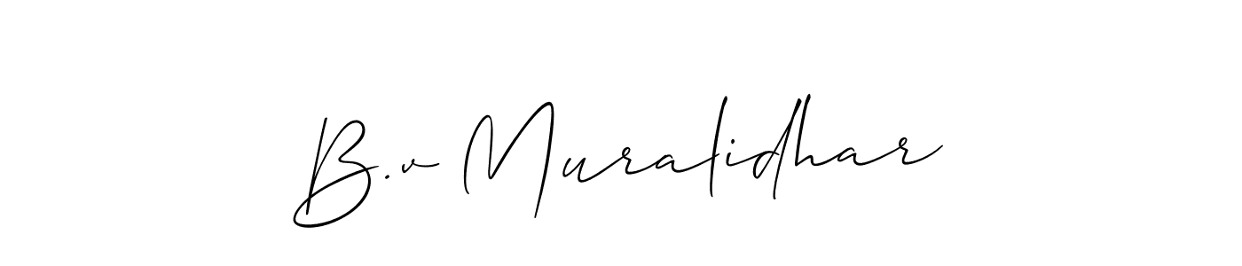 Make a beautiful signature design for name B.v Muralidhar. With this signature (Allison_Script) style, you can create a handwritten signature for free. B.v Muralidhar signature style 2 images and pictures png