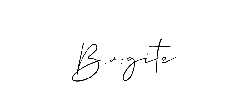 How to make B.v.gite signature? Allison_Script is a professional autograph style. Create handwritten signature for B.v.gite name. B.v.gite signature style 2 images and pictures png