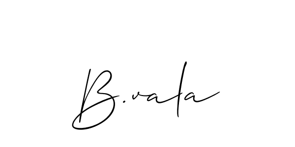 The best way (Allison_Script) to make a short signature is to pick only two or three words in your name. The name B.vala include a total of six letters. For converting this name. B.vala signature style 2 images and pictures png