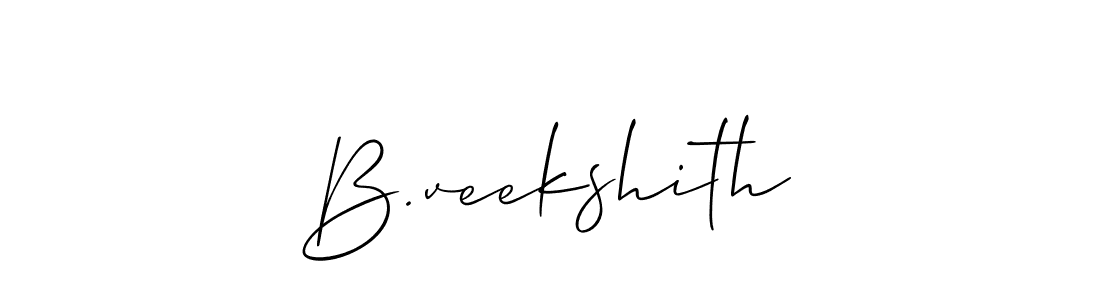 You can use this online signature creator to create a handwritten signature for the name B.veekshith. This is the best online autograph maker. B.veekshith signature style 2 images and pictures png