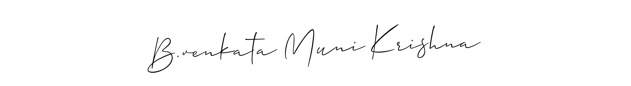 Design your own signature with our free online signature maker. With this signature software, you can create a handwritten (Allison_Script) signature for name B.venkata Muni Krishna. B.venkata Muni Krishna signature style 2 images and pictures png