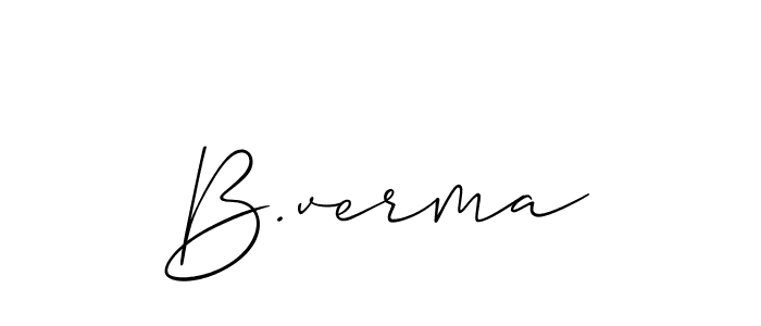 Create a beautiful signature design for name B.verma. With this signature (Allison_Script) fonts, you can make a handwritten signature for free. B.verma signature style 2 images and pictures png