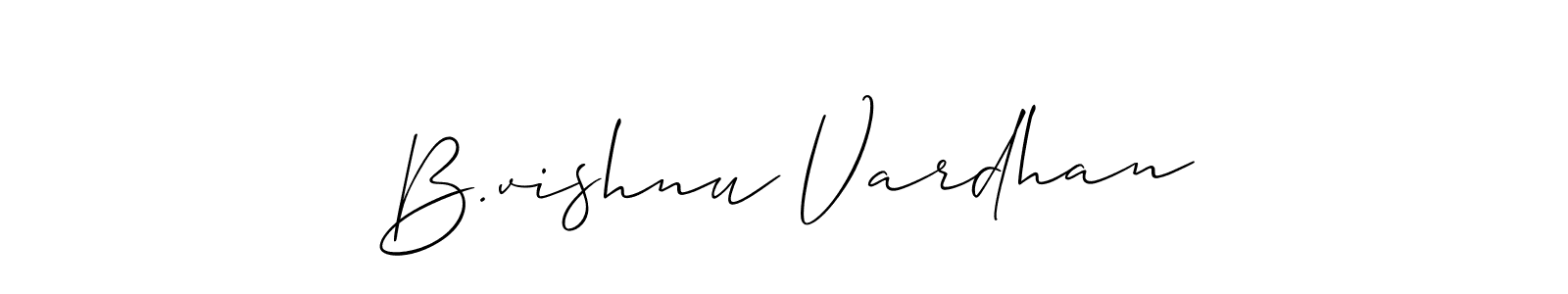 Use a signature maker to create a handwritten signature online. With this signature software, you can design (Allison_Script) your own signature for name B.vishnu Vardhan. B.vishnu Vardhan signature style 2 images and pictures png
