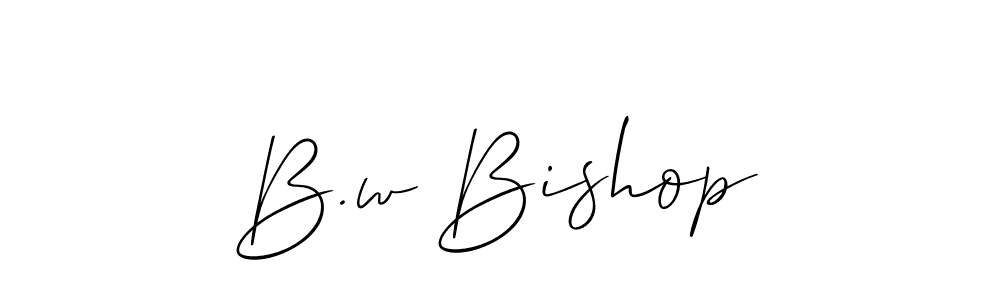 Design your own signature with our free online signature maker. With this signature software, you can create a handwritten (Allison_Script) signature for name B.w Bishop. B.w Bishop signature style 2 images and pictures png