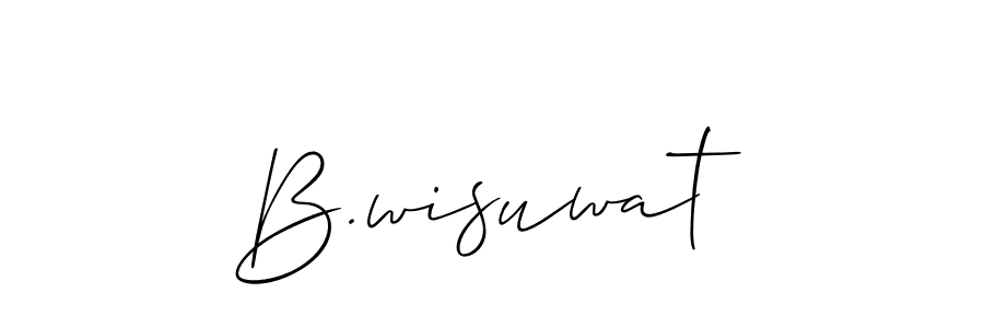 The best way (Allison_Script) to make a short signature is to pick only two or three words in your name. The name B.wisuwat include a total of six letters. For converting this name. B.wisuwat signature style 2 images and pictures png