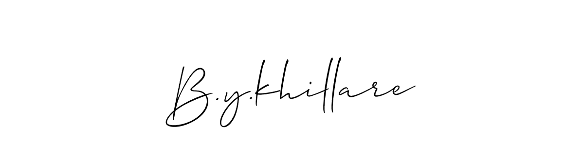 You should practise on your own different ways (Allison_Script) to write your name (B.y.khillare) in signature. don't let someone else do it for you. B.y.khillare signature style 2 images and pictures png