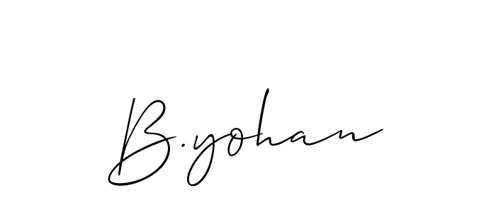 if you are searching for the best signature style for your name B.yohan. so please give up your signature search. here we have designed multiple signature styles  using Allison_Script. B.yohan signature style 2 images and pictures png