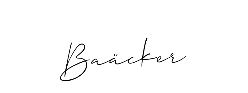 It looks lik you need a new signature style for name Baäcker. Design unique handwritten (Allison_Script) signature with our free signature maker in just a few clicks. Baäcker signature style 2 images and pictures png