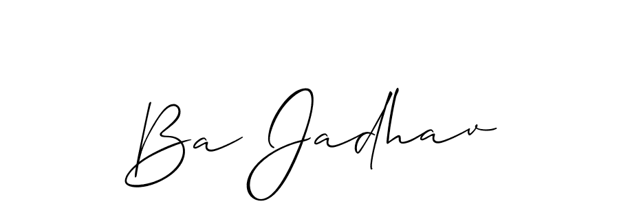 You should practise on your own different ways (Allison_Script) to write your name (Ba Jadhav) in signature. don't let someone else do it for you. Ba Jadhav signature style 2 images and pictures png