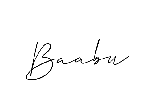 Create a beautiful signature design for name Baabu. With this signature (Allison_Script) fonts, you can make a handwritten signature for free. Baabu signature style 2 images and pictures png
