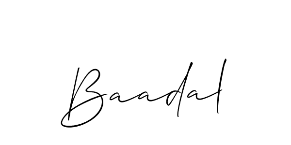 Baadal stylish signature style. Best Handwritten Sign (Allison_Script) for my name. Handwritten Signature Collection Ideas for my name Baadal. Baadal signature style 2 images and pictures png