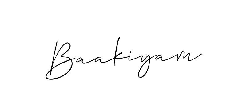 The best way (Allison_Script) to make a short signature is to pick only two or three words in your name. The name Baakiyam include a total of six letters. For converting this name. Baakiyam signature style 2 images and pictures png