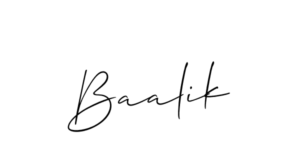 How to make Baalik name signature. Use Allison_Script style for creating short signs online. This is the latest handwritten sign. Baalik signature style 2 images and pictures png